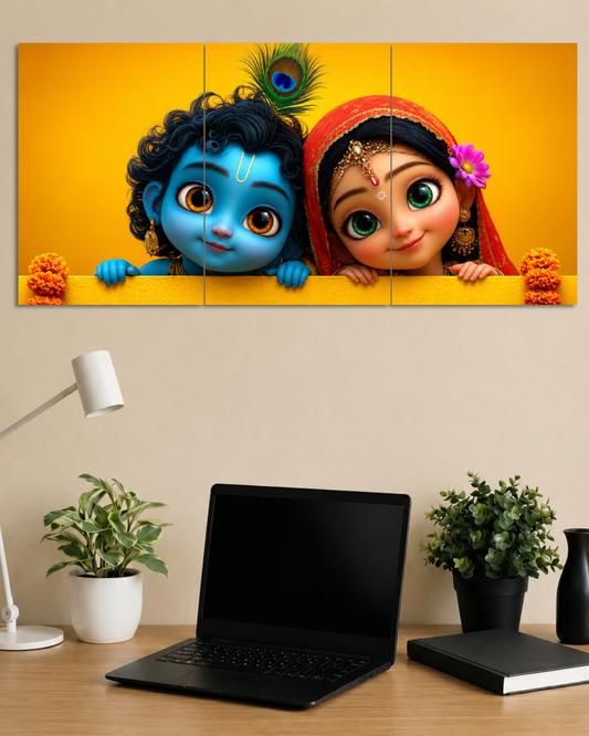 Lord Krishna & Radha set Split Poster