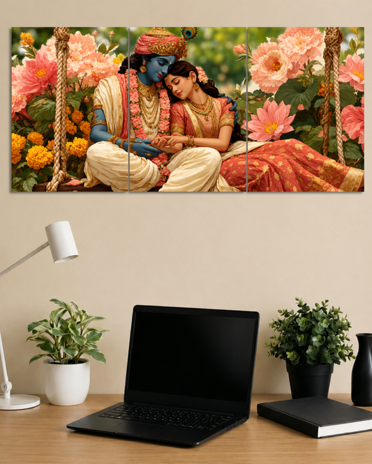 Lord Krishna & Radha 3 Set Split Poster