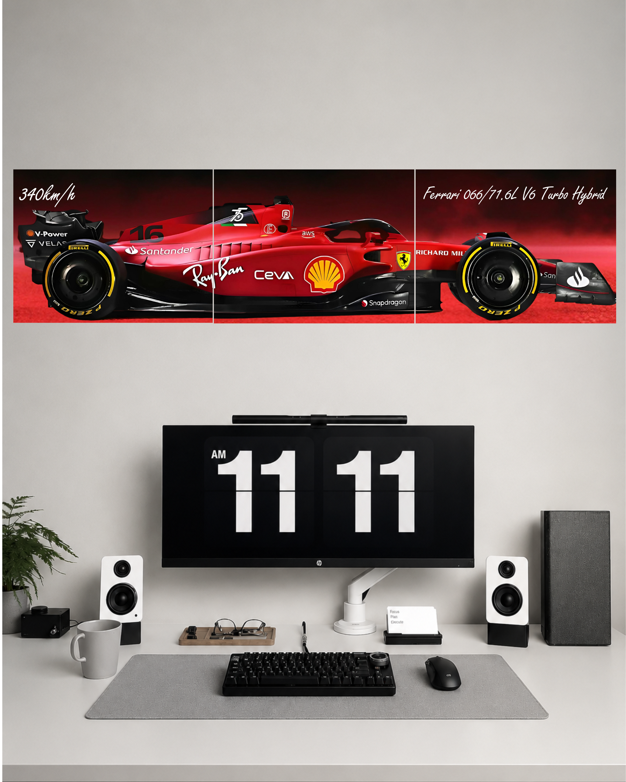 F1 Car 3 set Split Poster