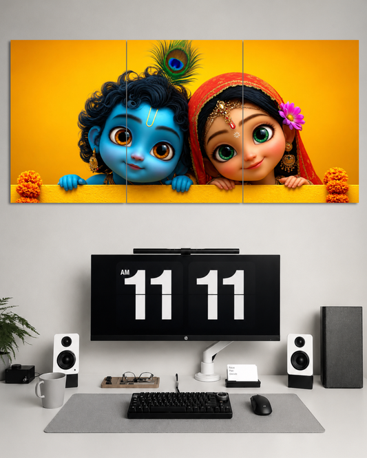 Lord Krishna & Radha set Split Poster