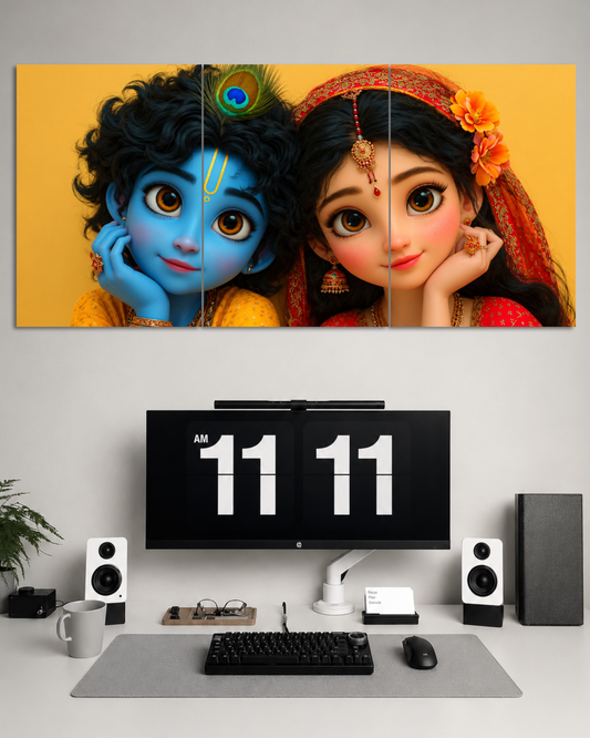 Lord Krishna & Radha 3 Set Split Poster