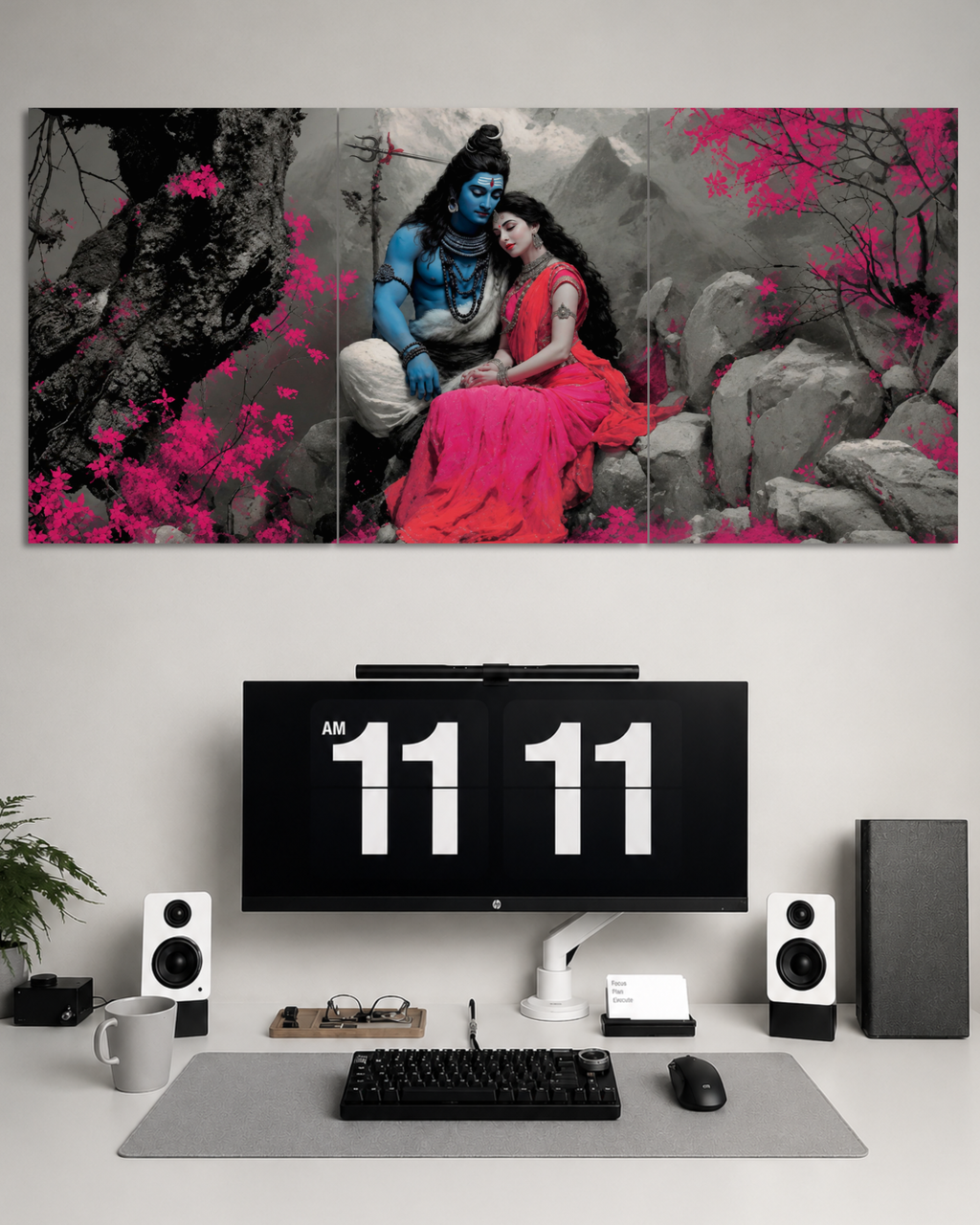 Lord Shiva & Parvati 3 Set Split Poster
