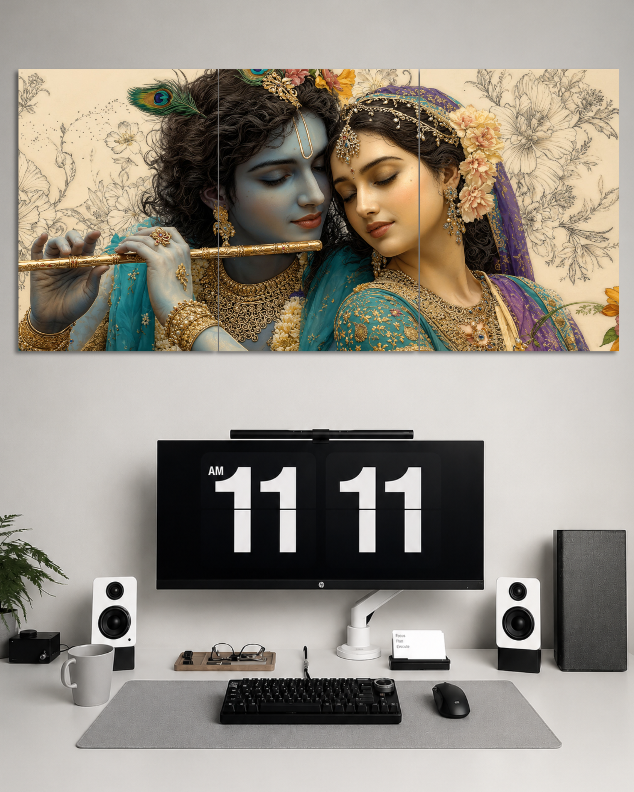 Lord Krishna & Radha 3 Set Split Poster