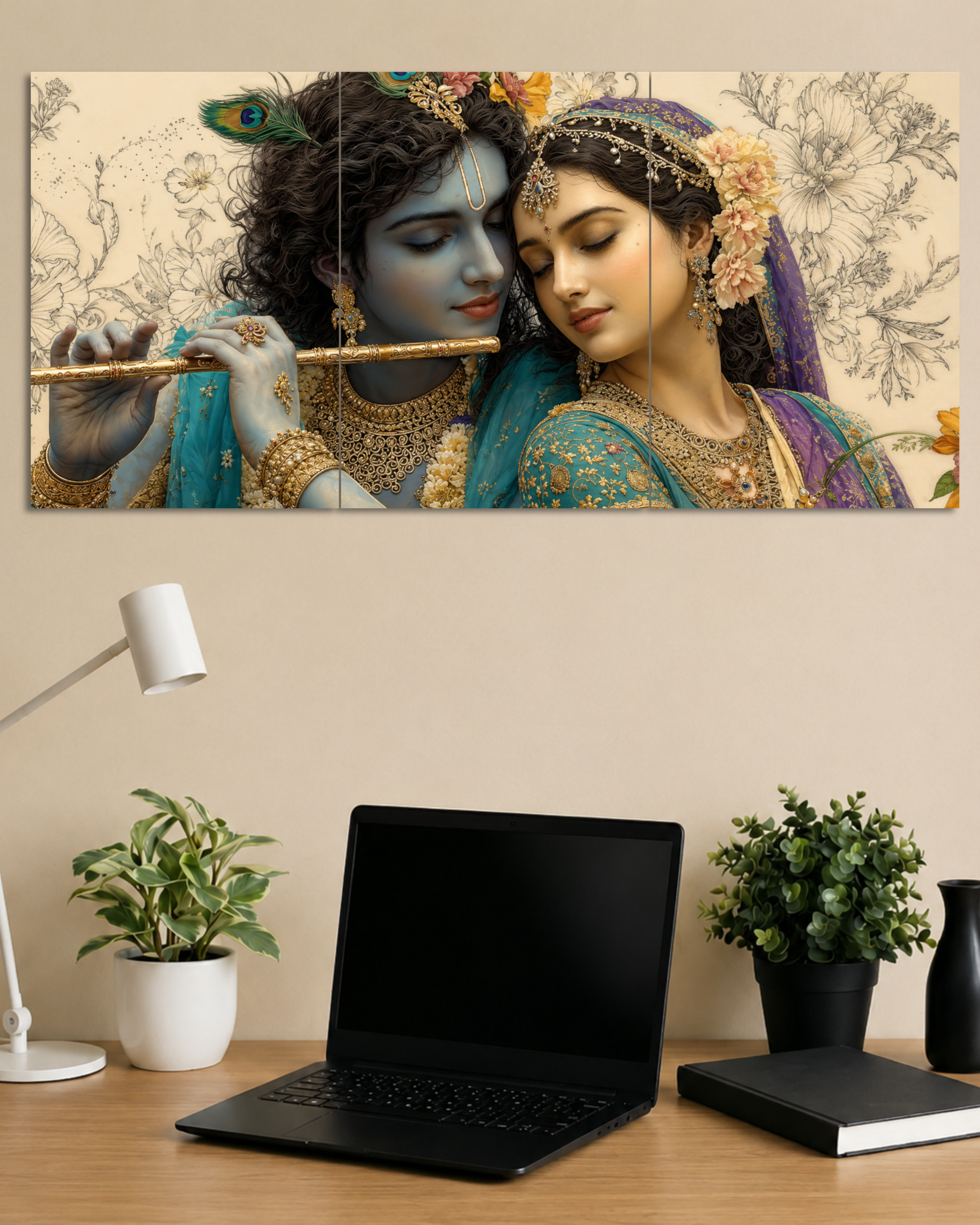 Lord Krishna & Radha 3 Set Split Poster