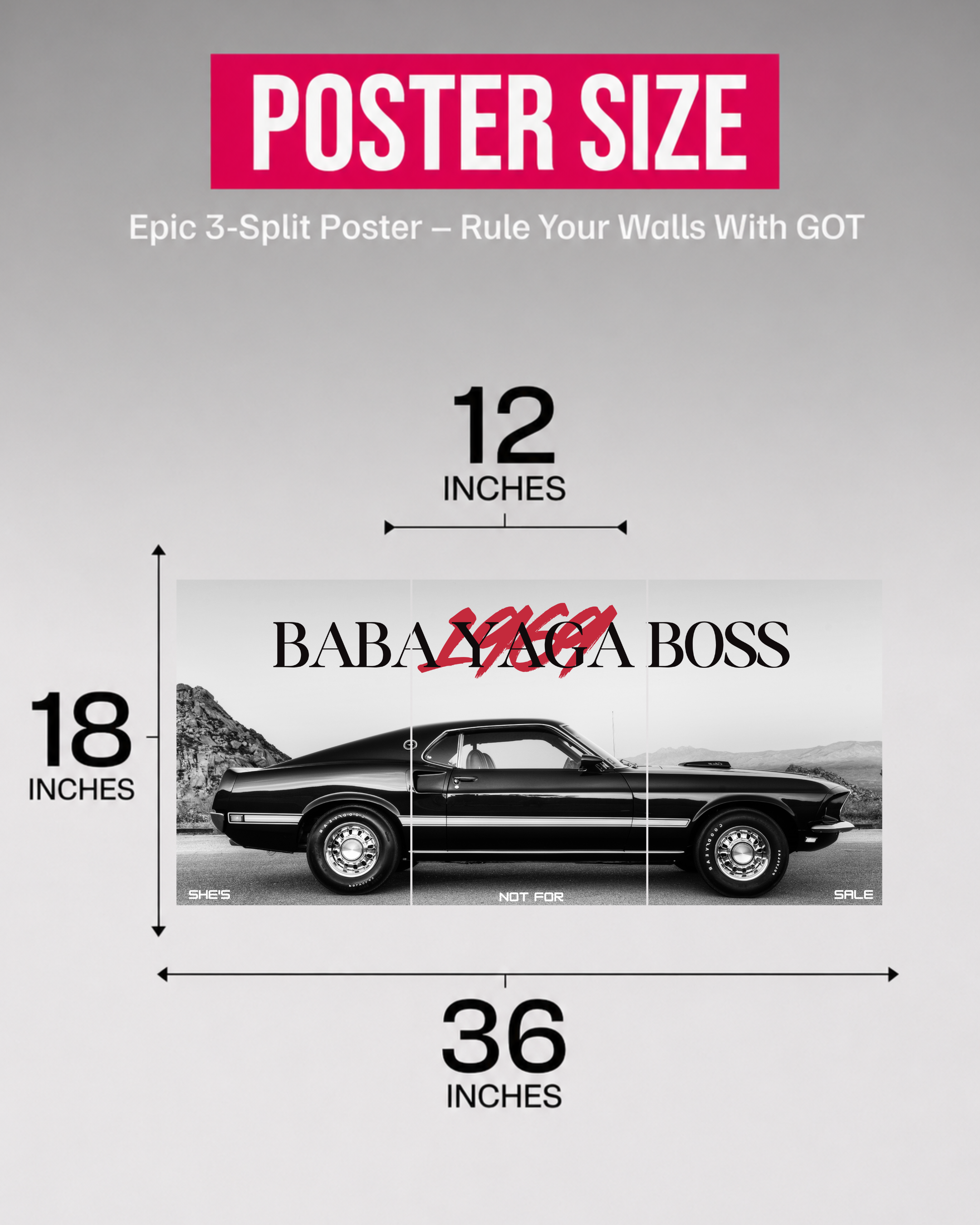 Classic Car 3 set Split Poster