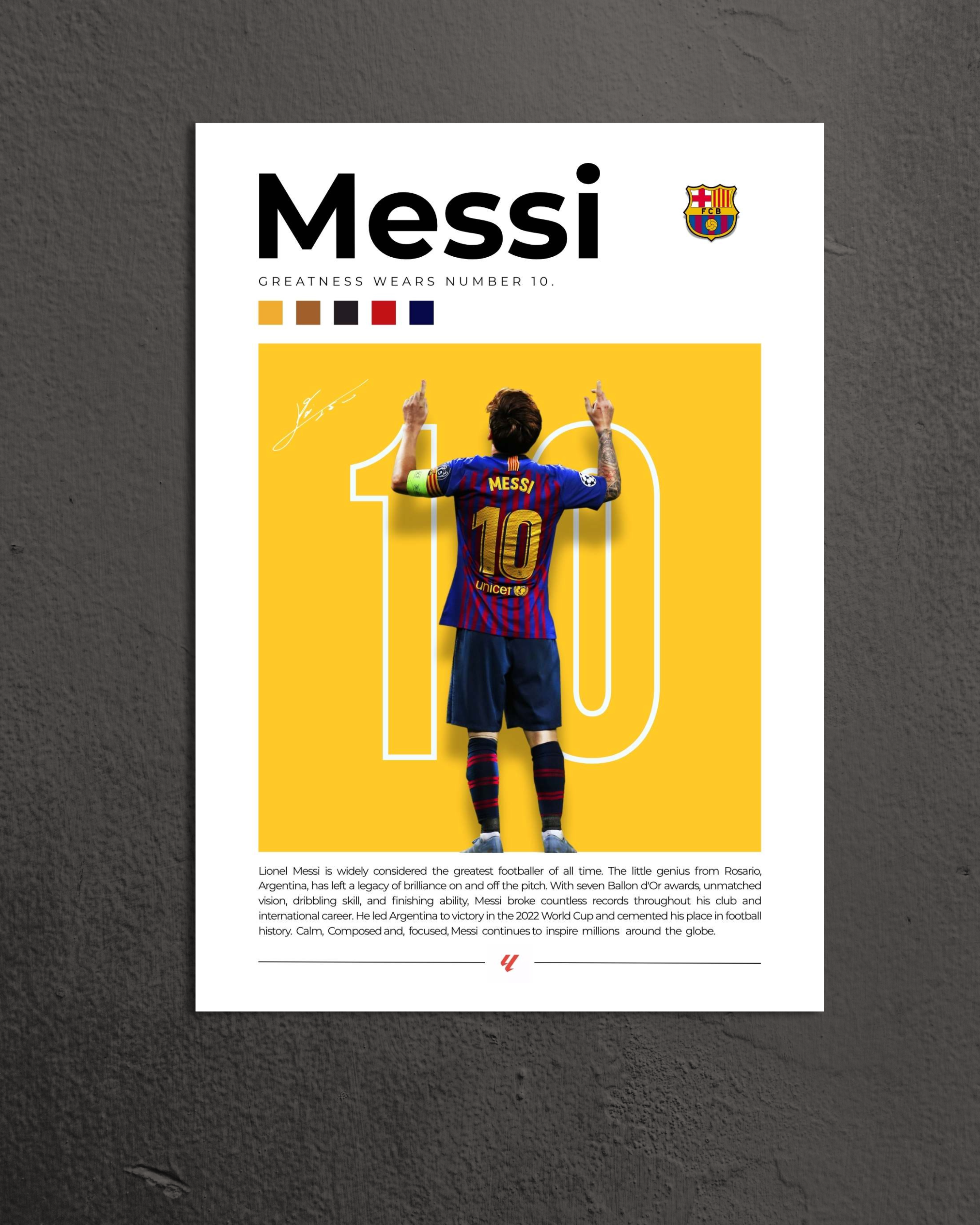 Football Poster | Champion | Messi 10