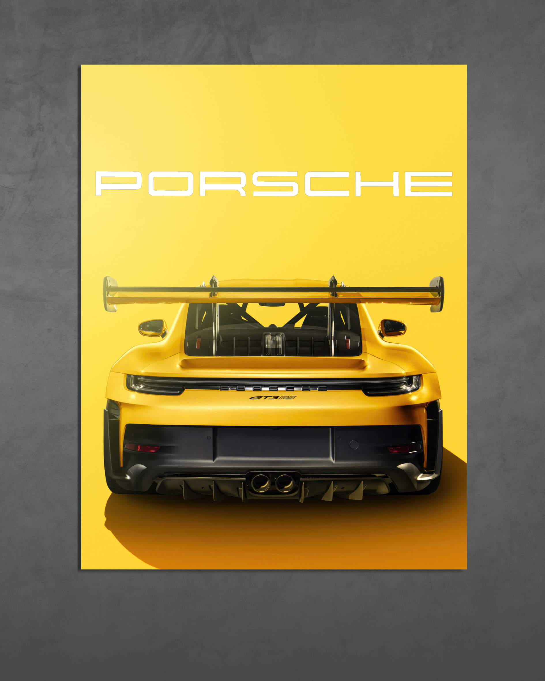 Car Poster | Yellow Porcshe