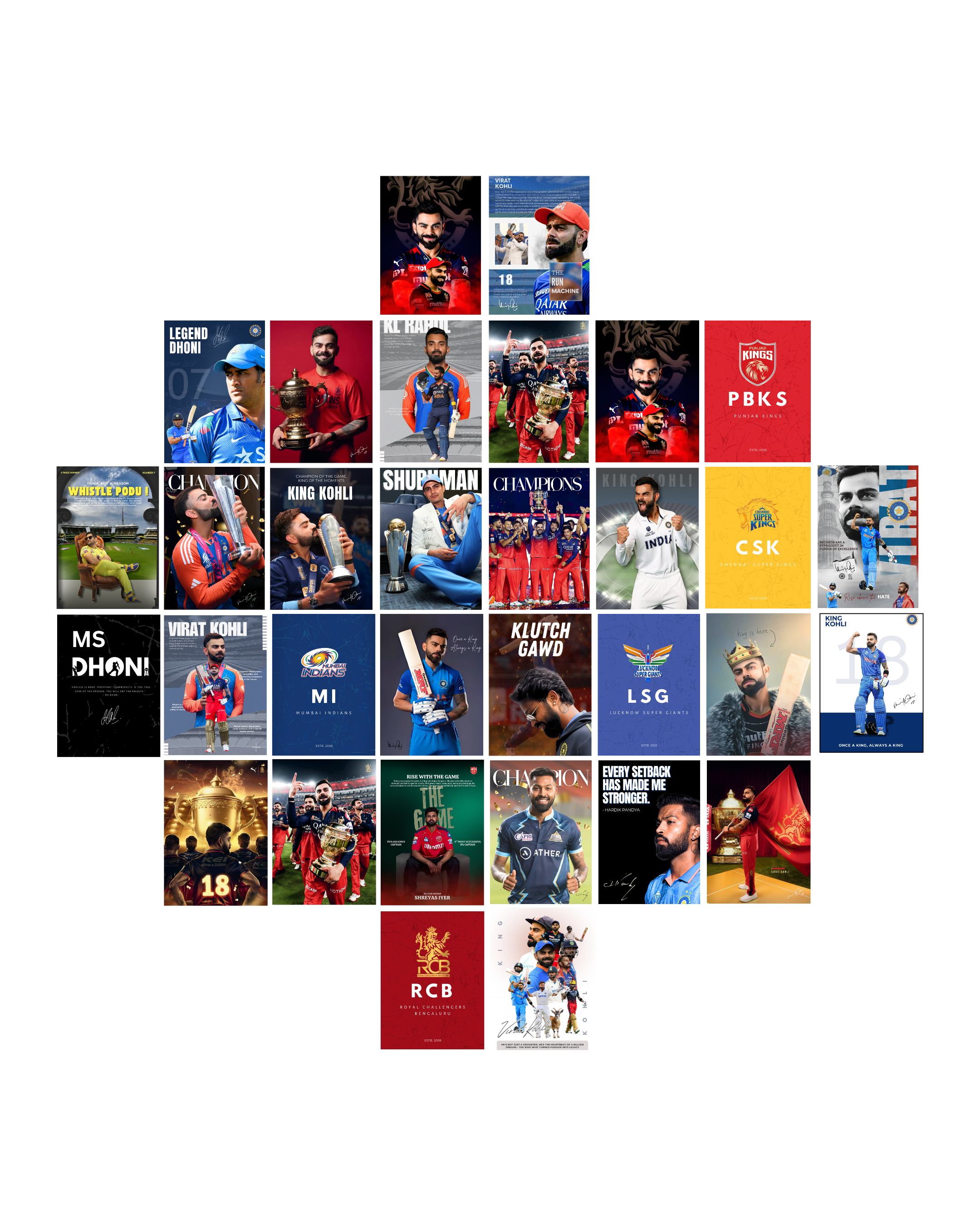 Cricket Collage Poster Kit.